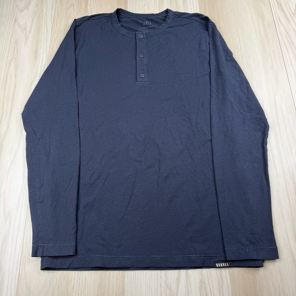 NoBull Mens Long Sleeve Stretch Henley Button T Shirt Mens Size M Medium